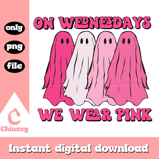 Ghost On wednesday we wear pink png, ghost mean girl png