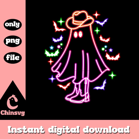 Ghost cowboy halloween neon png, halloween ghosts png