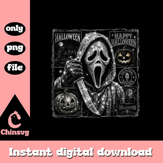 Ghostface Disco Halloween PNG, Scream Horror PNG, Happy Halloween PNG