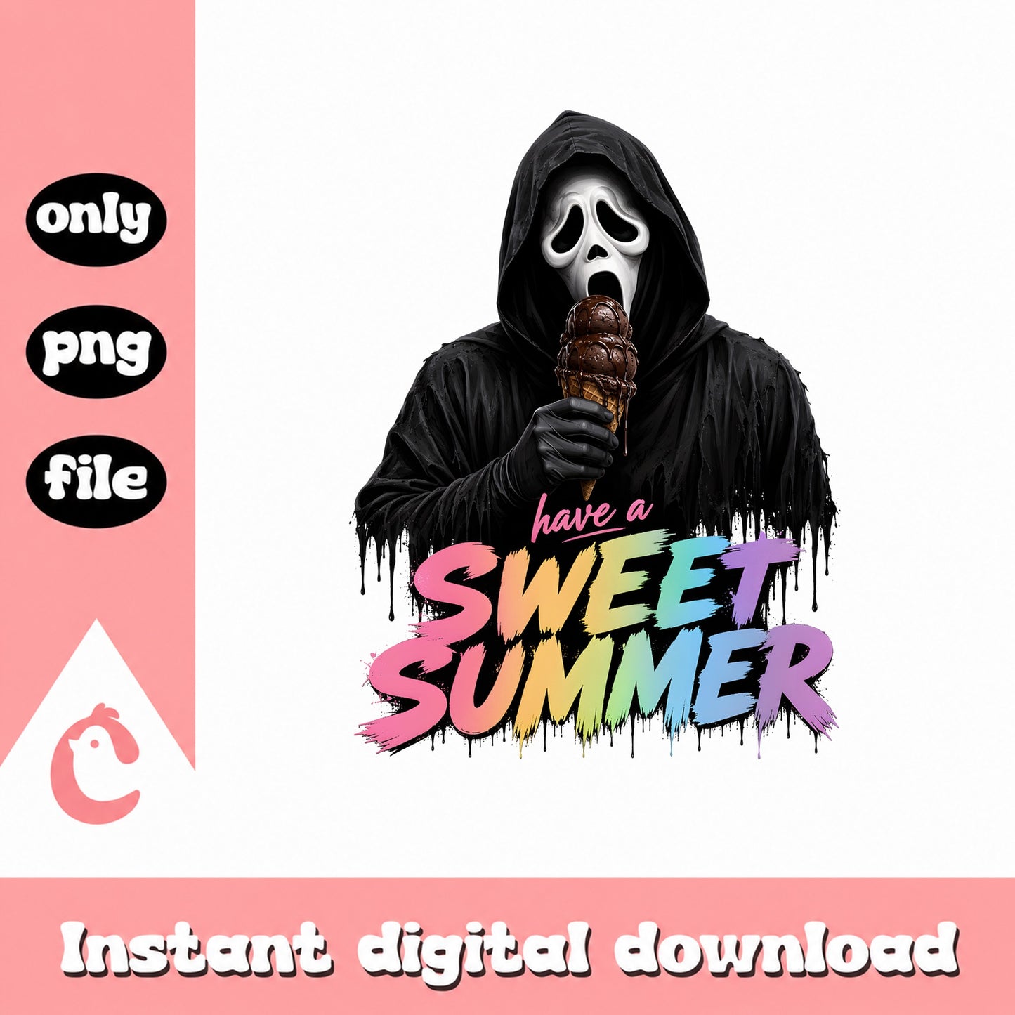 Ghostface Have A Sweet Summer PNG, Horror Ice Cream PNG, Summer PNG