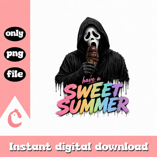 Ghostface Have A Sweet Summer PNG, Horror Ice Cream PNG, Summer PNG