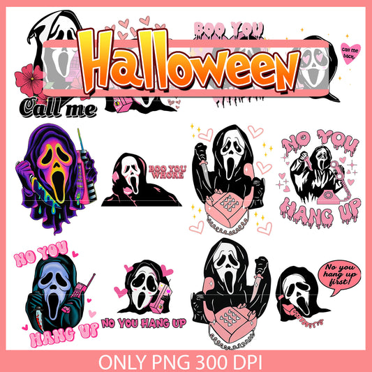 Ghostface call me pink bundle png, ghostface pink​ png, ghost face​ png