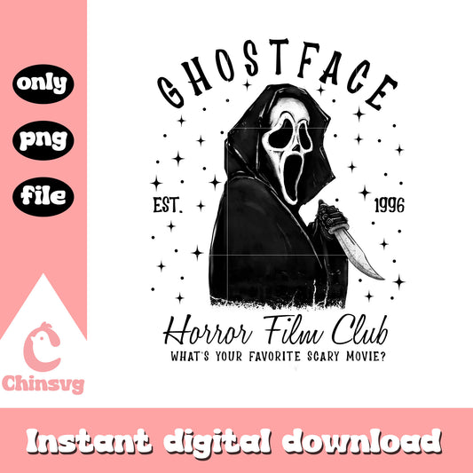 Ghostface est 1996 horror film club png, ghostface png