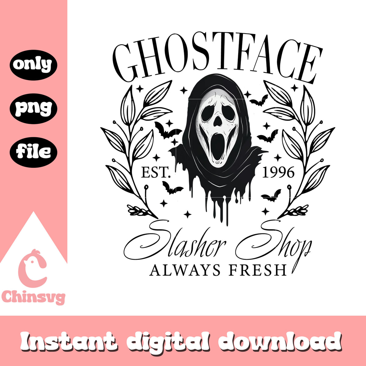 Ghostface est 1996 slasher shop always fresh png, ghostface png – Chinsvg