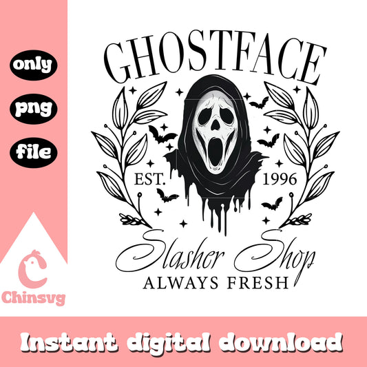 Ghostface est 1996 slasher shop always fresh png, movie ghostface png