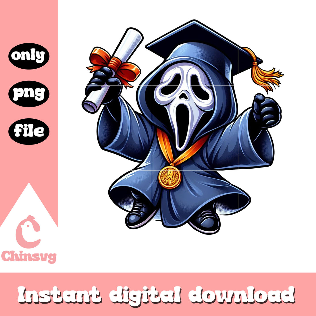 Ghostface graduation day design png, scream ghostface png – Chinsvg