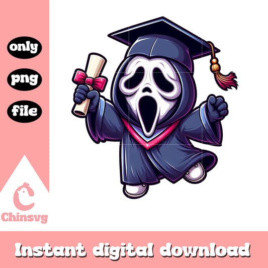 Ghostface graduation design png, ghostface png, graduation day png