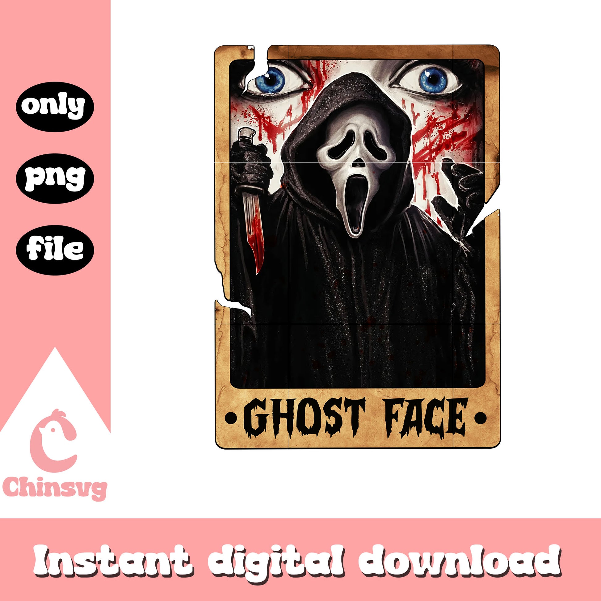 Ghost face scary halloween png, film rocky horror png