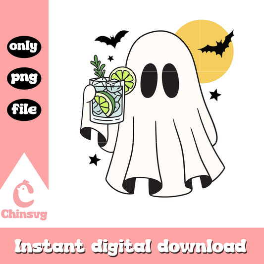 Ghost halloween and lemonade png, sheet ghost png