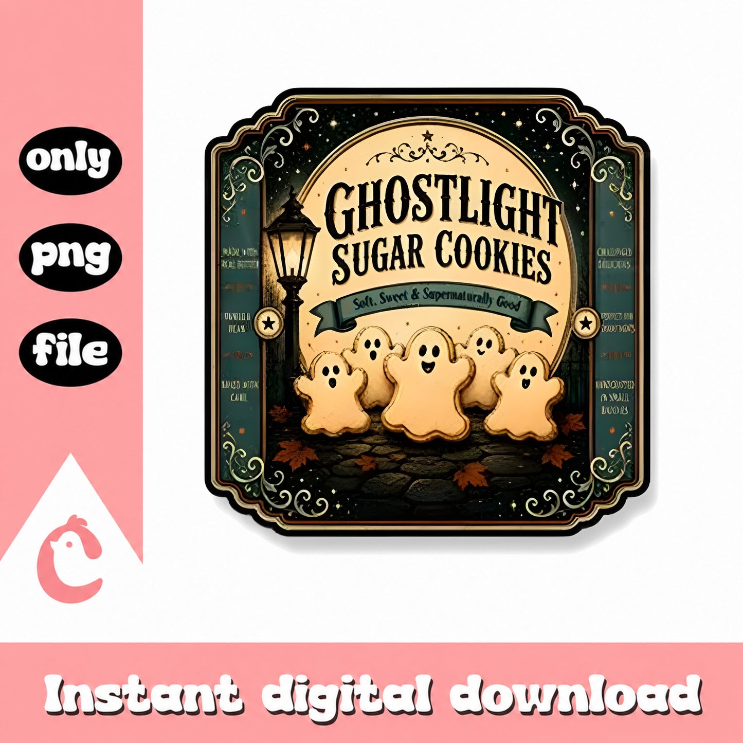 Ghostlight Sugar Cookies PNG, Halloween Ghost Clipart, PNG