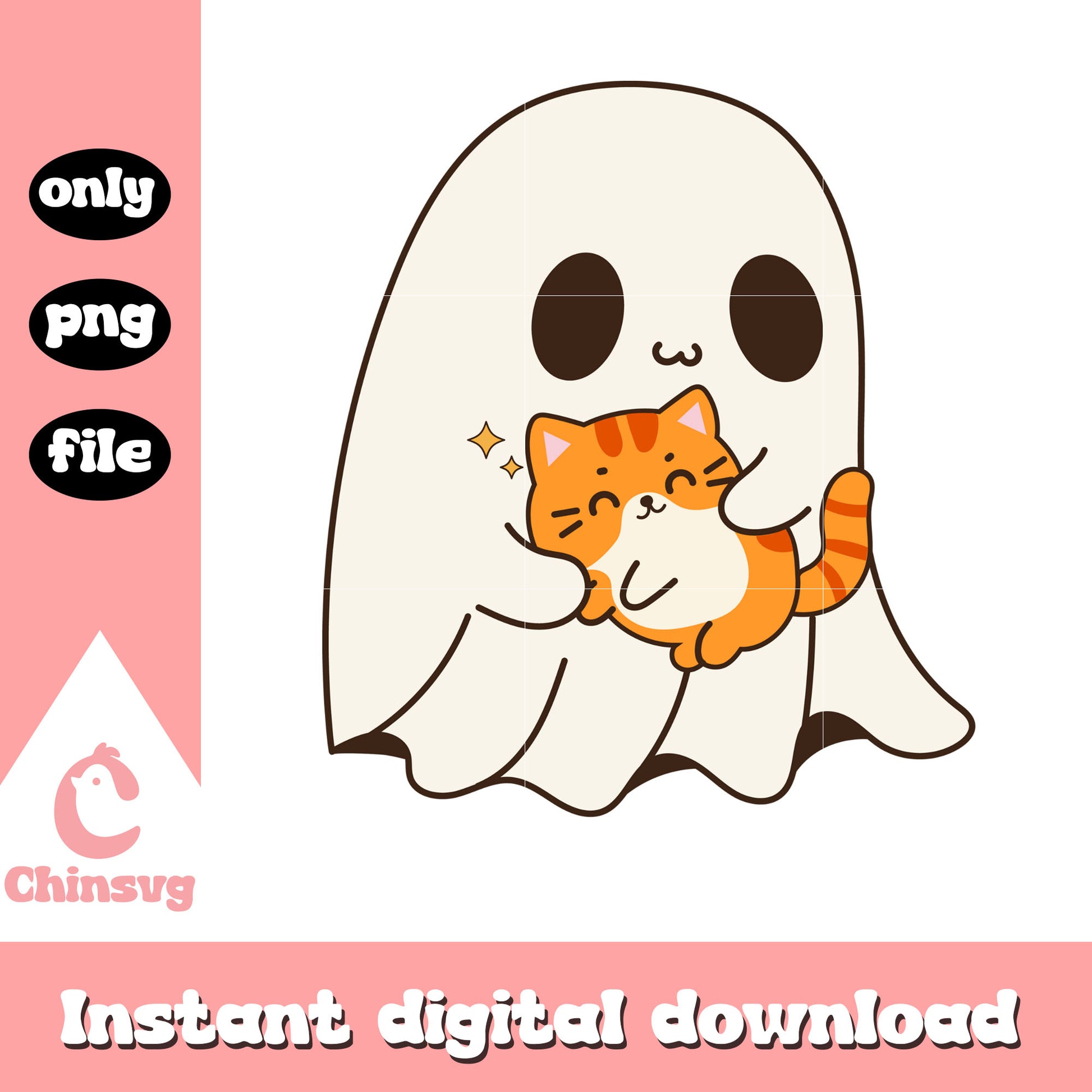 Ghost sheet and cute cat design png, halloween ghost images png