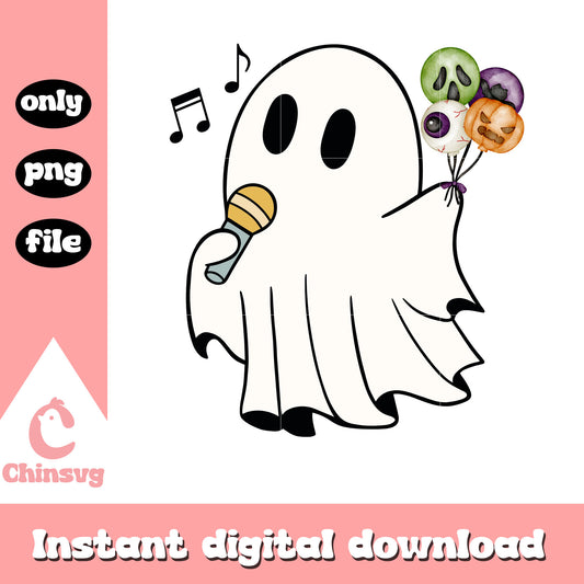 Ghost singing design png, halloween decorations ghost png