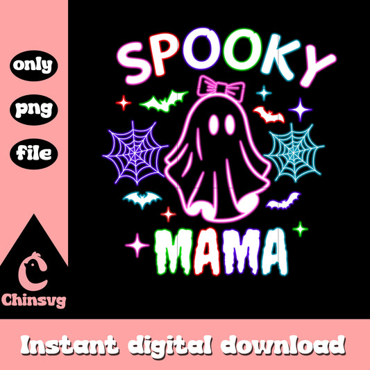 Ghost spooky mama halloween design png, boo the ghost png