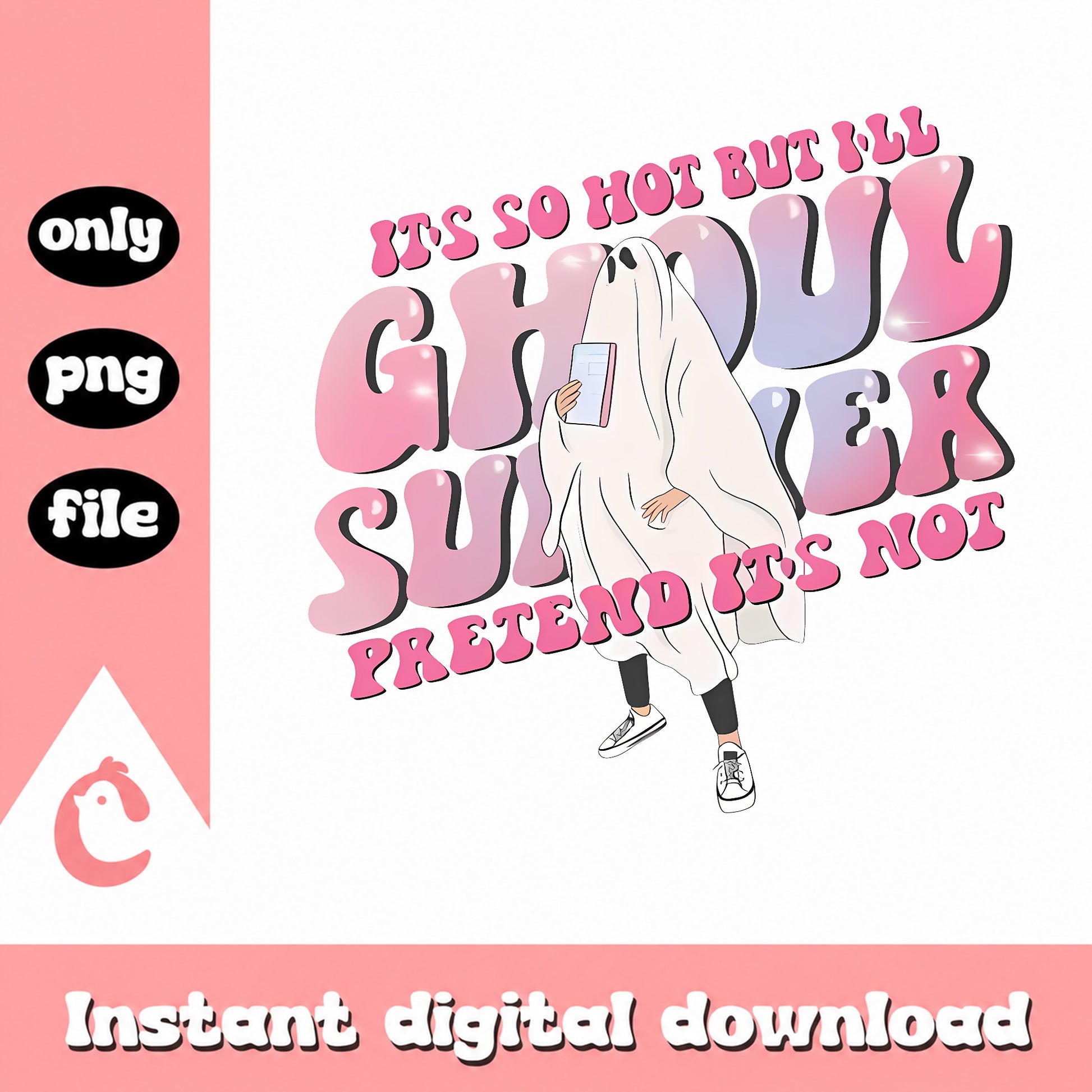 Ghoul Summer PNG, Funny Ghost Halloween PNG, Spooky Sublimation PNG