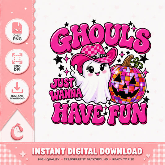Ghouls Just Wanna Have Fun PNG, Halloween Ghost Clipart, PNG