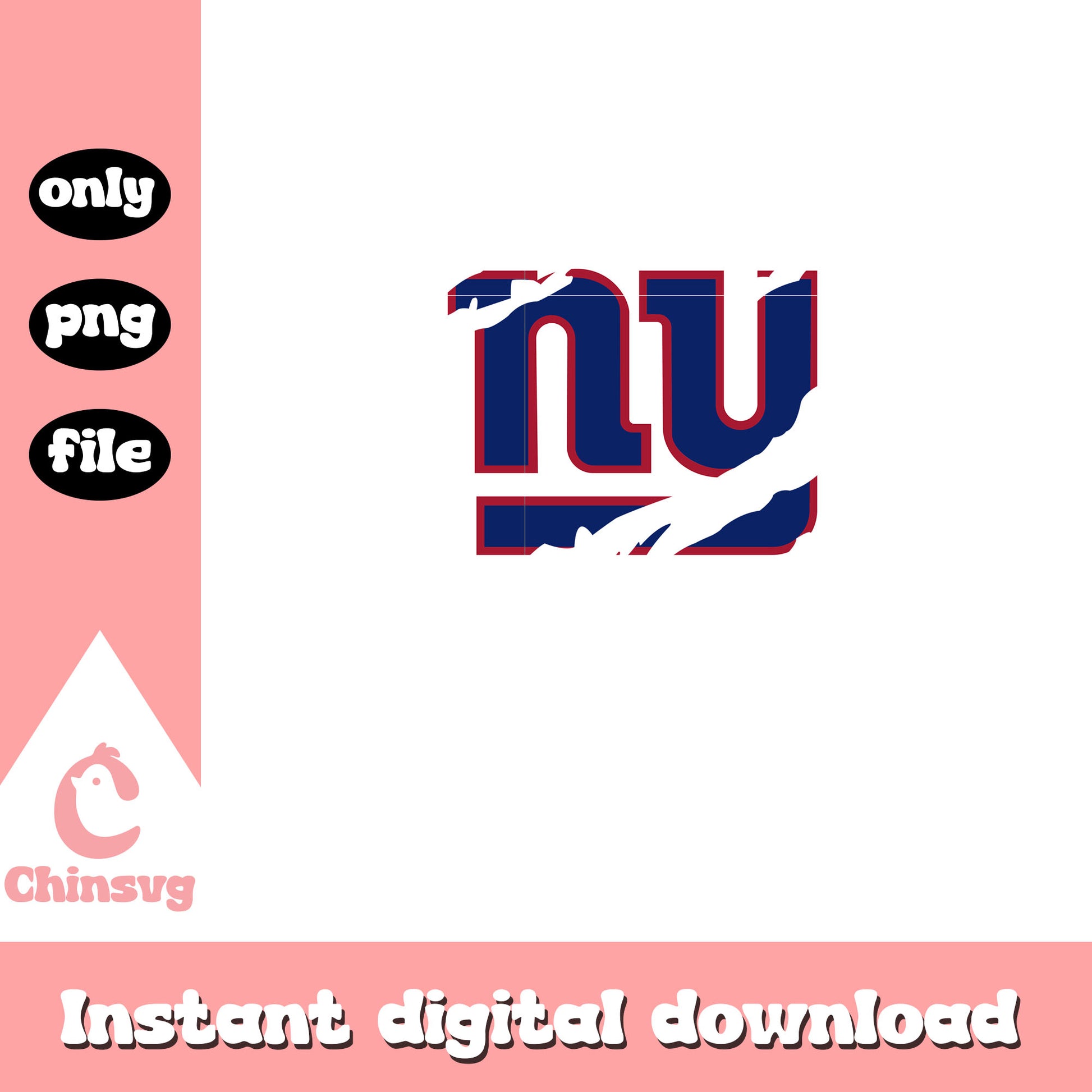 Giants logo white paint png, new york giants nfl​​ png