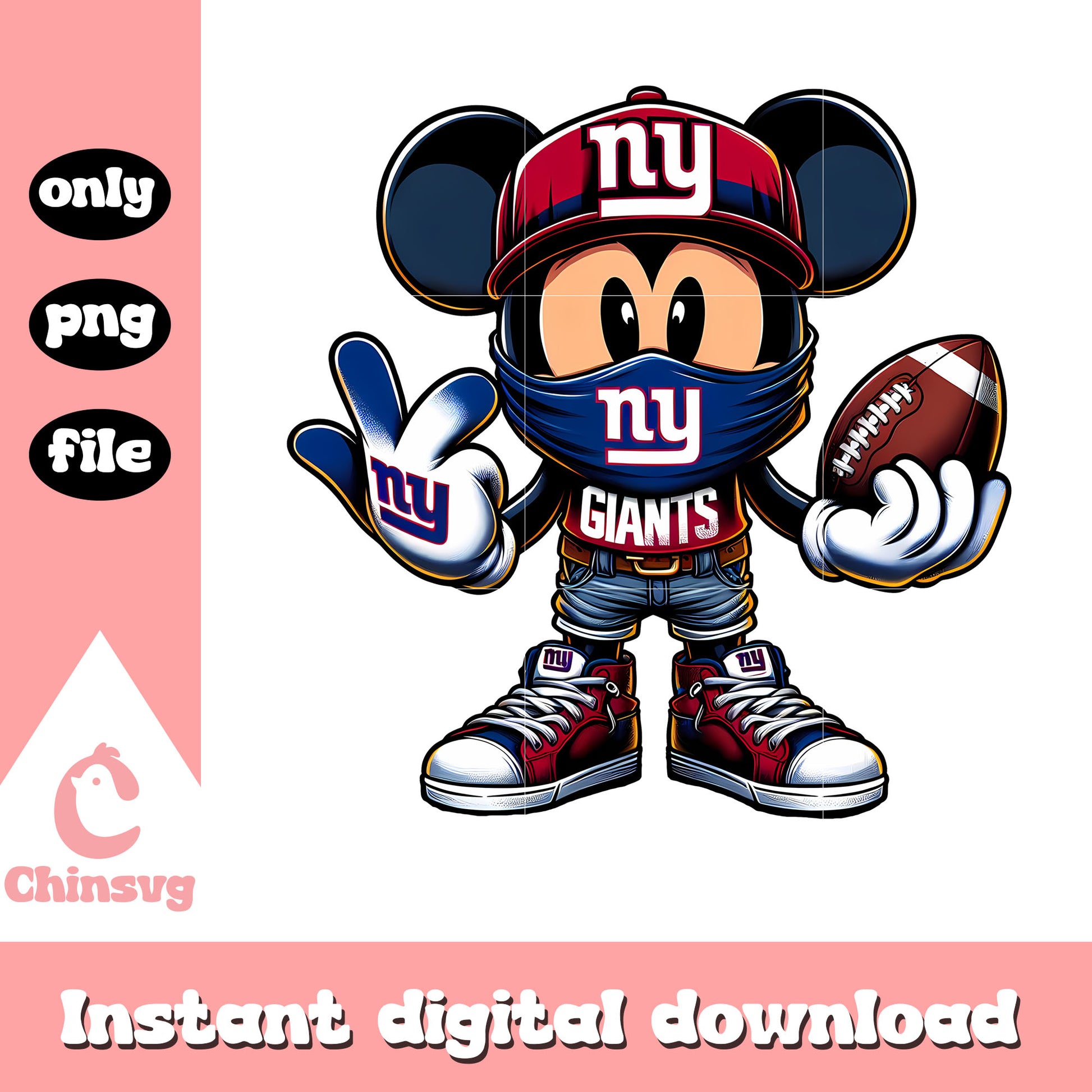 Giants mickey never gnagter png, nfl mickey mouse​ png