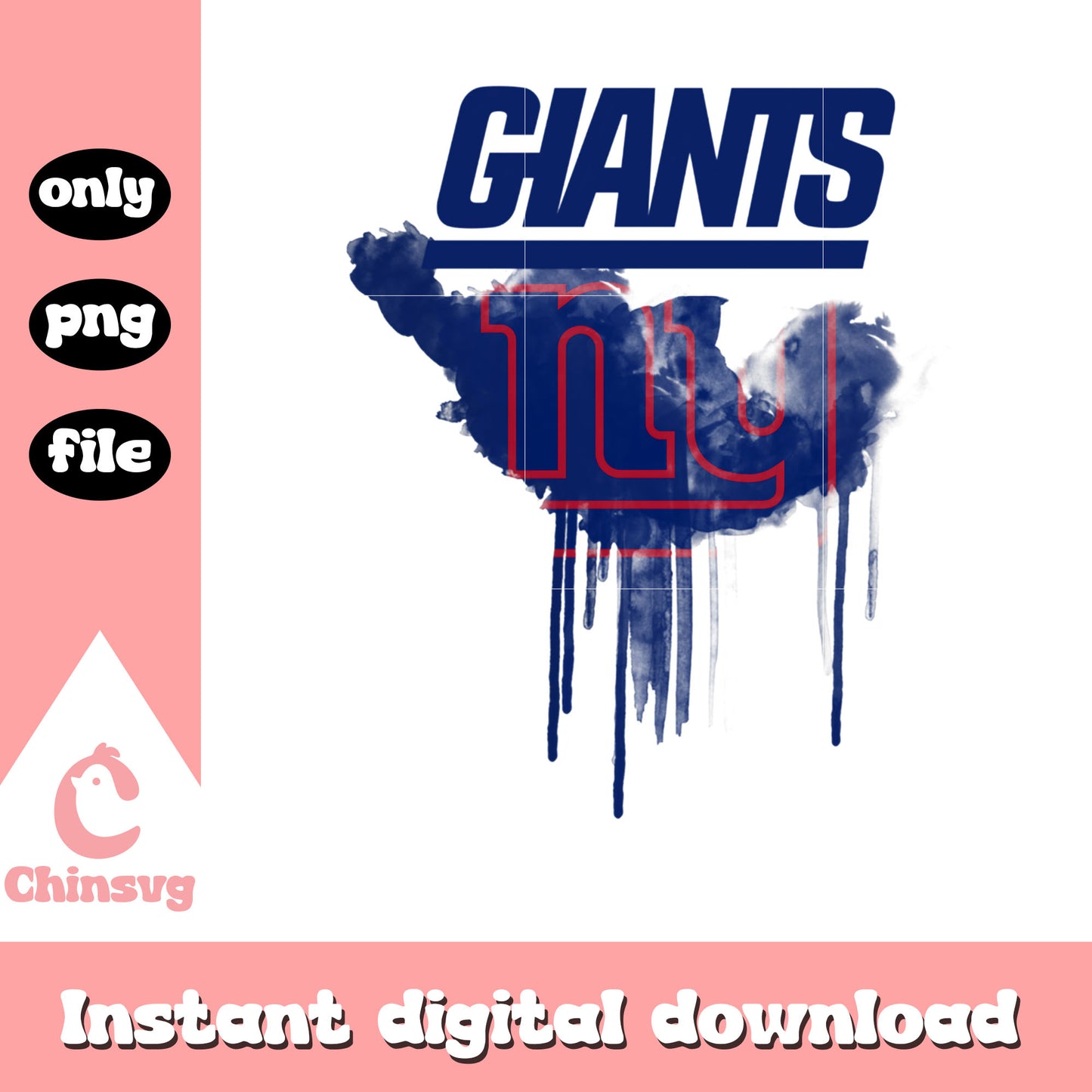 Giants ny logo dripping design png, New York Giants png