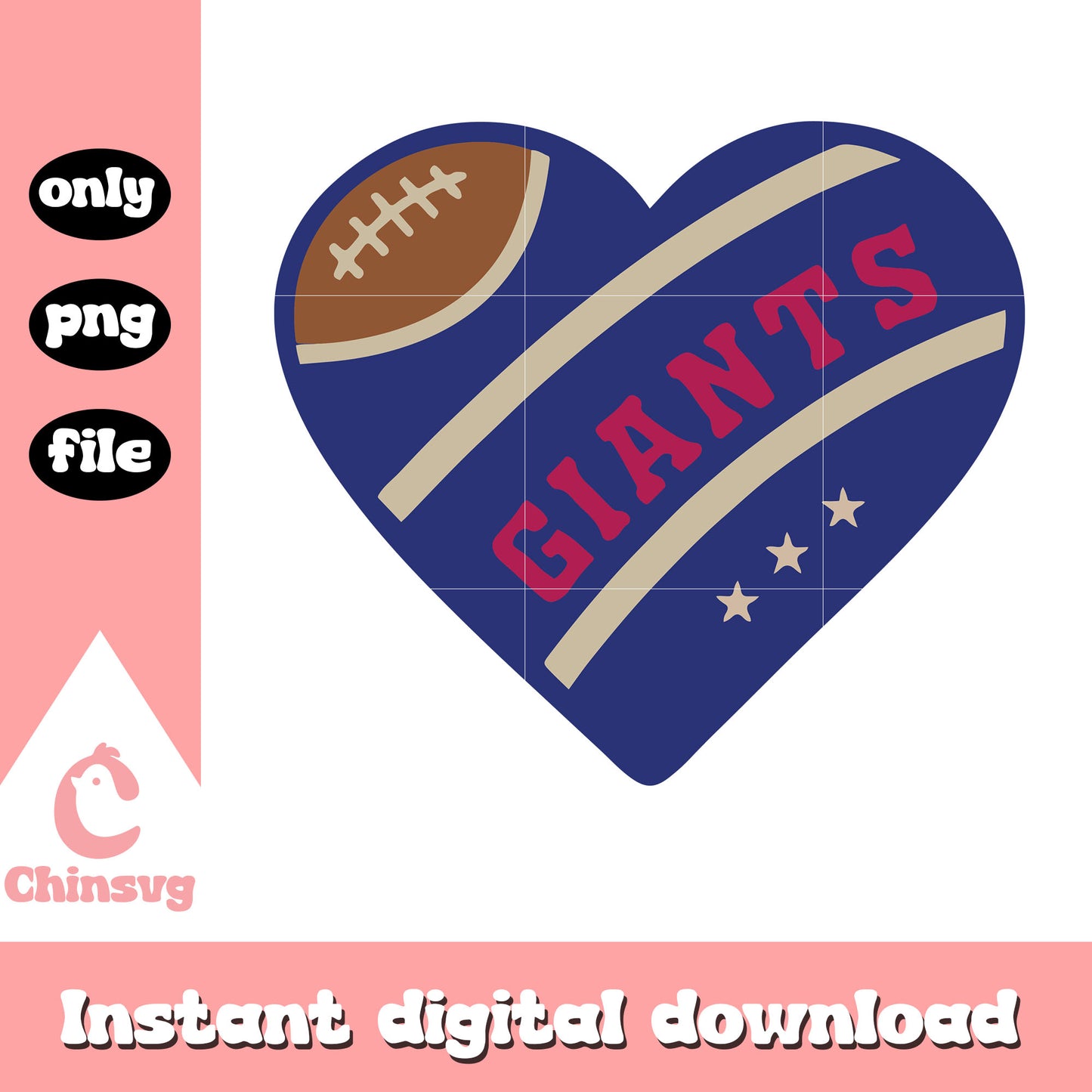 Giants rugby heart  design svg, new york giants svg