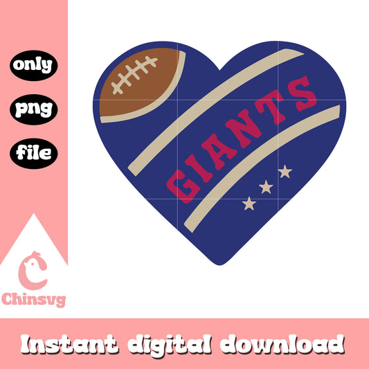 Giants rugby heart  design svg, new york giants svg