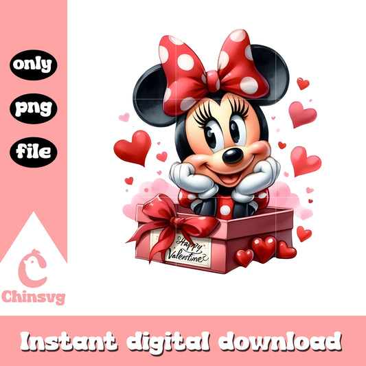 Gift love minnie valentine png, disney valentine's day​​​​ png