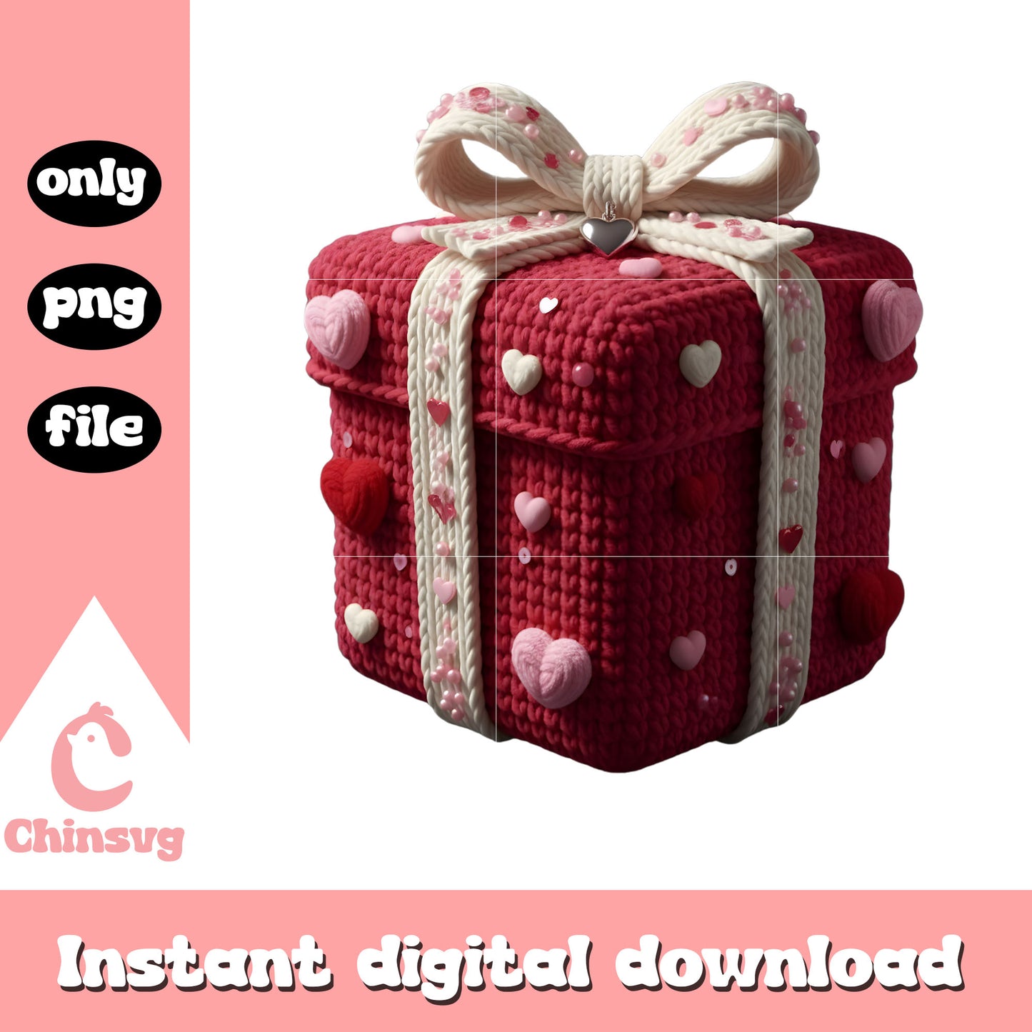 Gifts crochet love valentine png, valentine's day gifts​​​​ png
