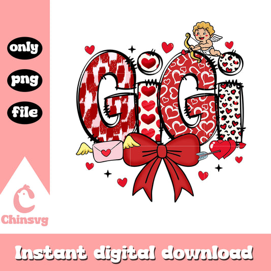 Gigi valentine font cupid png, valentine font png, cupid png