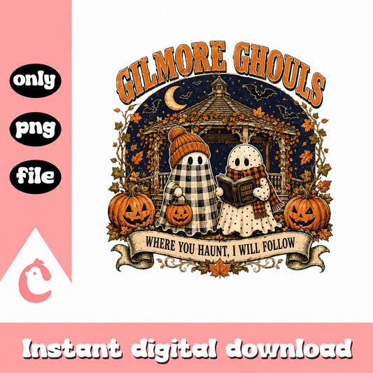 Gilmore Ghouls Halloween PNG, Ghost Halloween PNG, Fall PNG