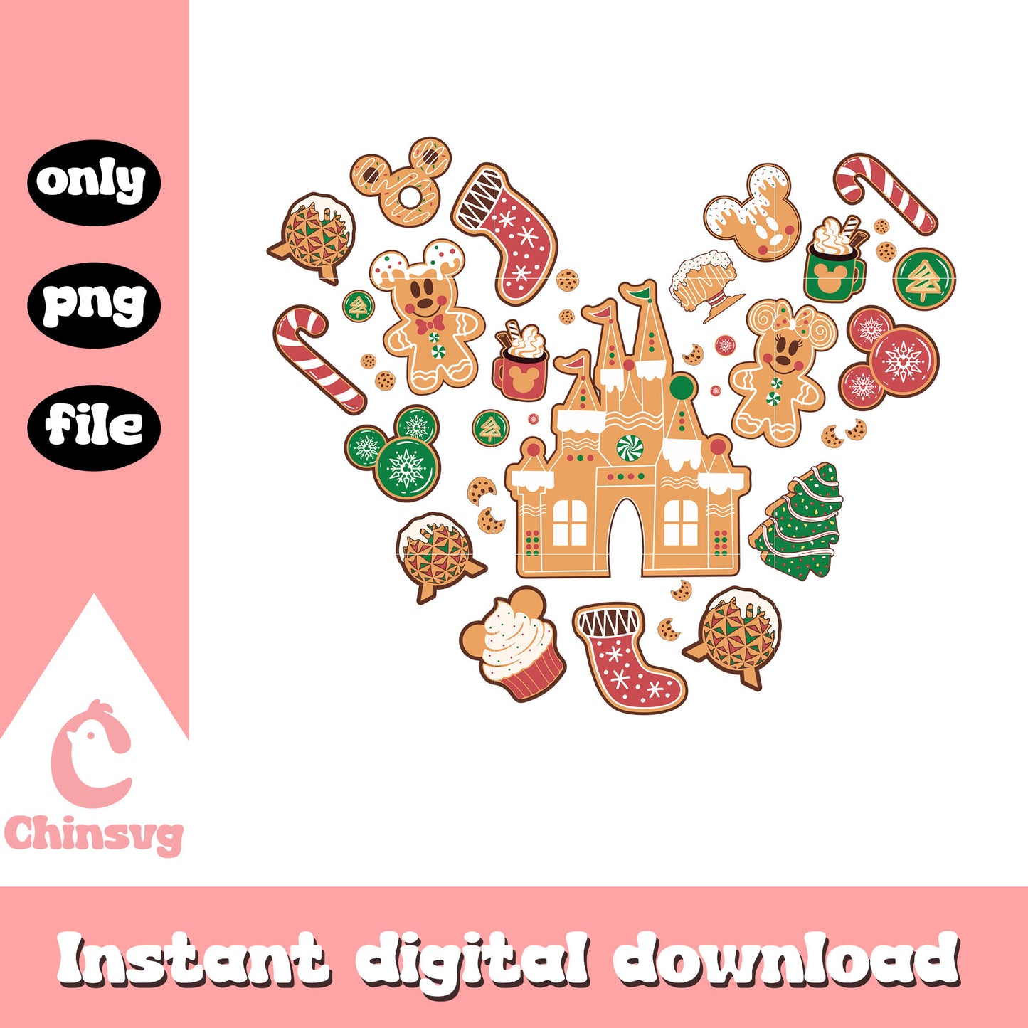 Gingerbread christmas icon design png, christmas cookie png