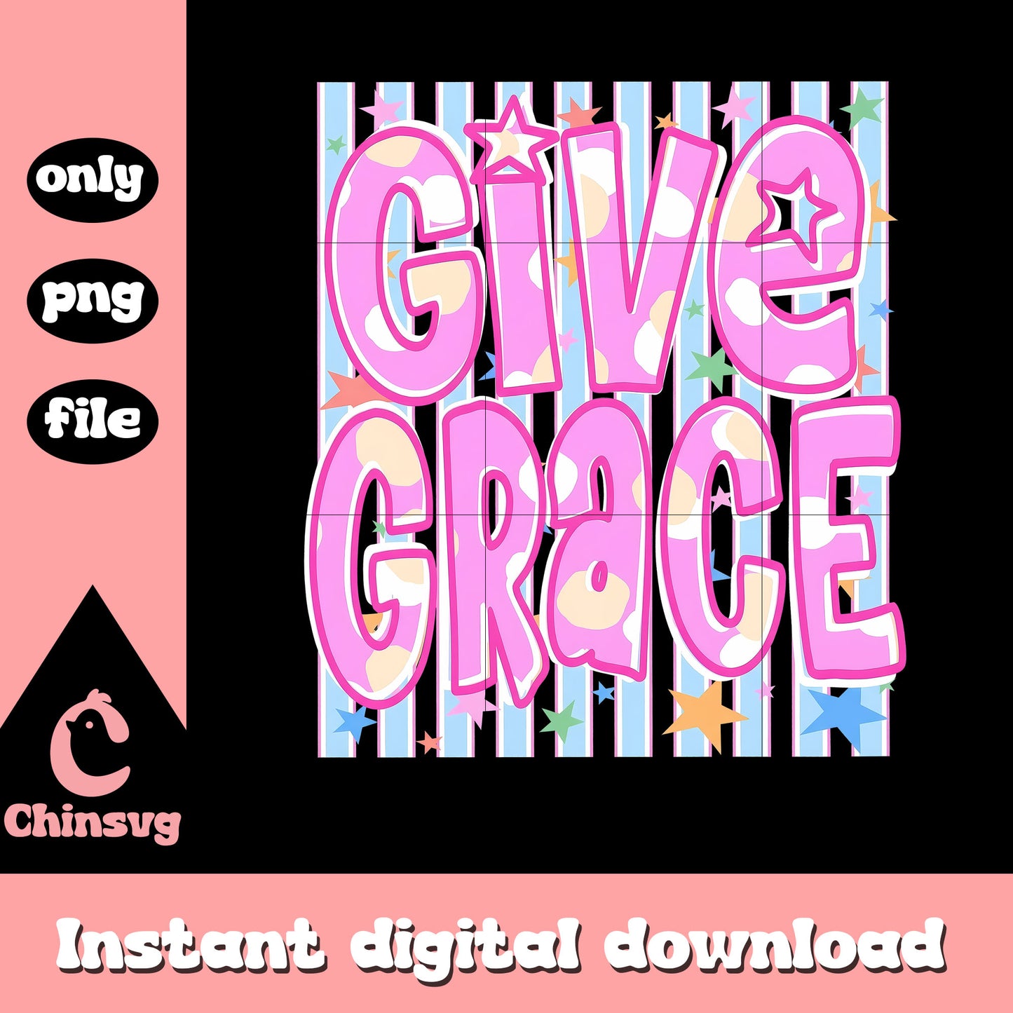 Give grace stripes design png