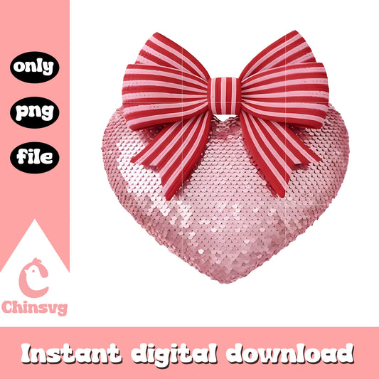 Glitte heart valentine crochet png, valentine hearts​ png