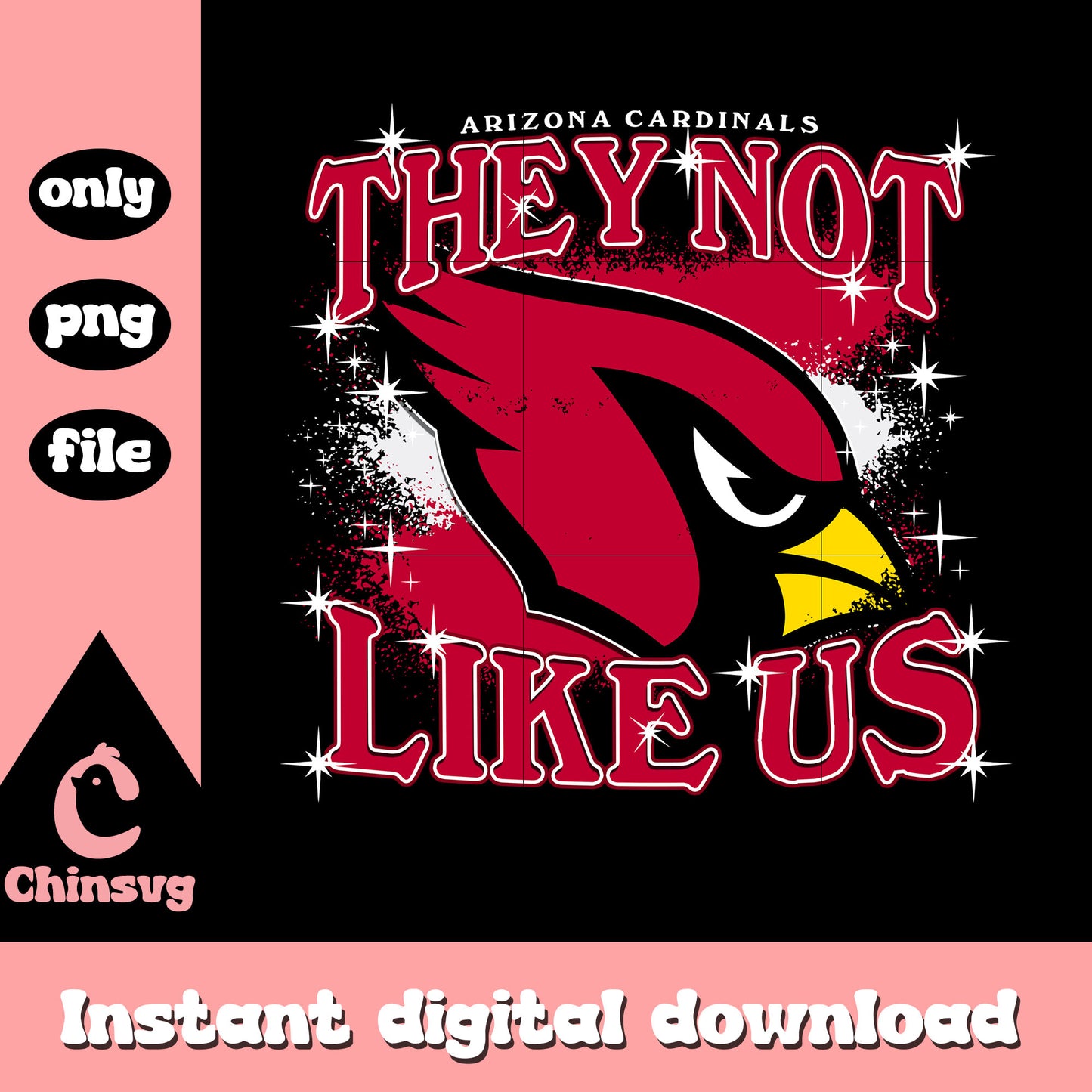 Glitter Arizona Cardinals they not like us png, nfl game png