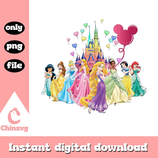 Glitter disney princess characters png, disney princess png