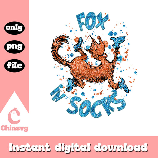 Glitter fox in socks png, dr seuss cast png, cartoon png