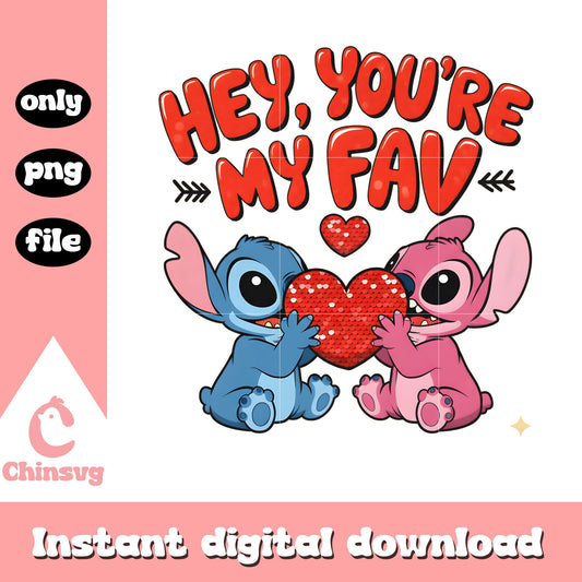 Glitter hearts couple valentine png, valentines day stitch​​​​ png