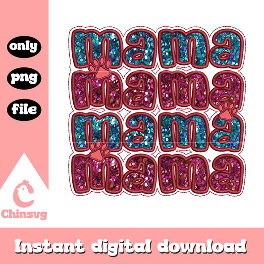Glitter mama font design png, mama png, font design png