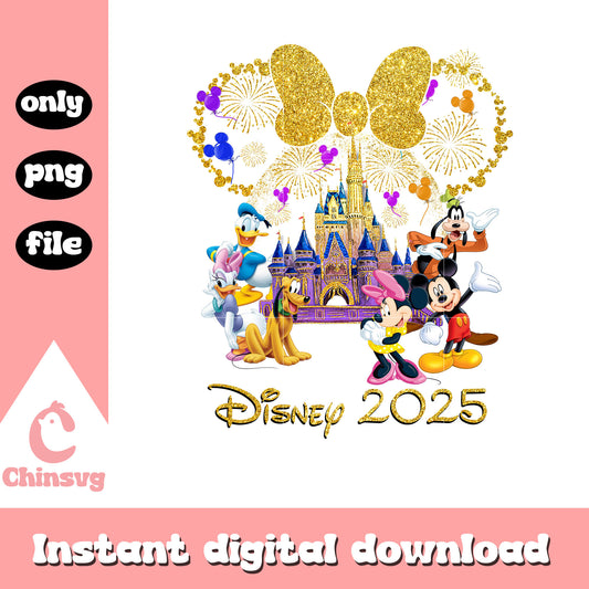 Glitter mickey head disney 2025 png, mickey and friends png