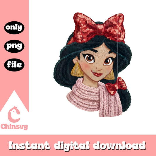 Glitter princess valentine crochet png, valentines day bow​​ png