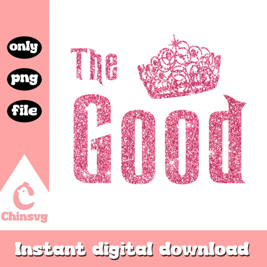 Glitter the good pink logo design png, wicked​ logo png