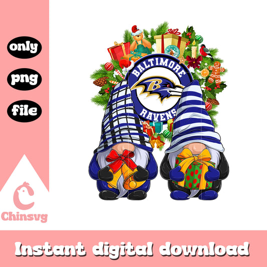 Gnome christmas baltimore ravens png, nfl baltimore ravens png