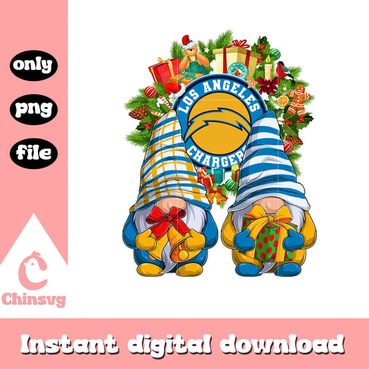 Gnome christmas chargers design png, nfl los angeles chargers​​ png