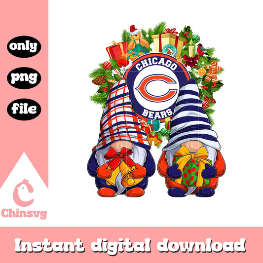 Gnome christmas chicago bears png, chicago bears nfl png