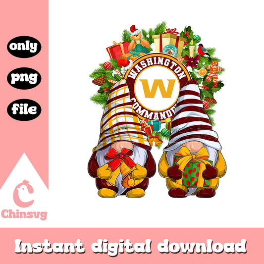 Gnome christmas commanders design png, nfl washington commanders png