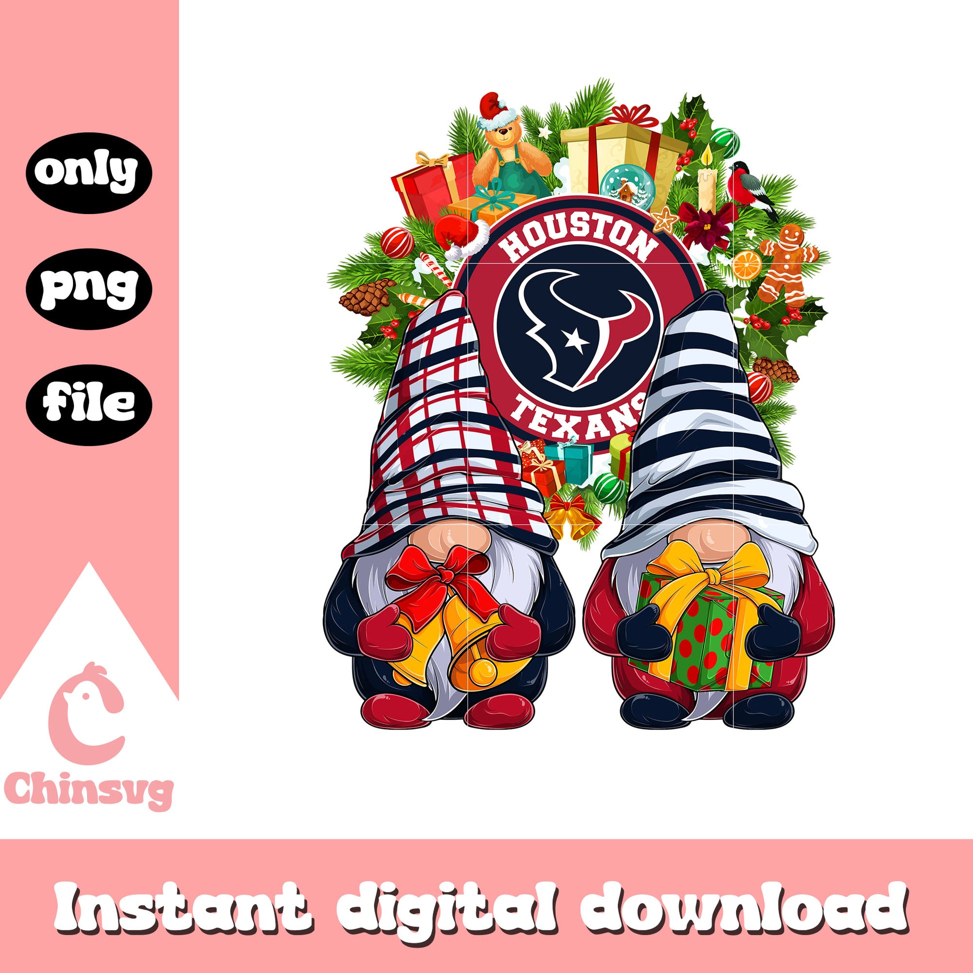 Gnome christmas houston texans png, nfl houston texans​ png