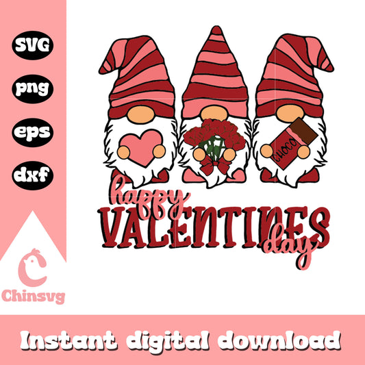 Gnome happy valentine's day svg, gnome svg, valentine day svg