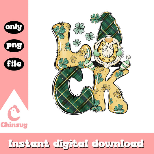 Gnome luck patrick design png, st patrick's day decorations png