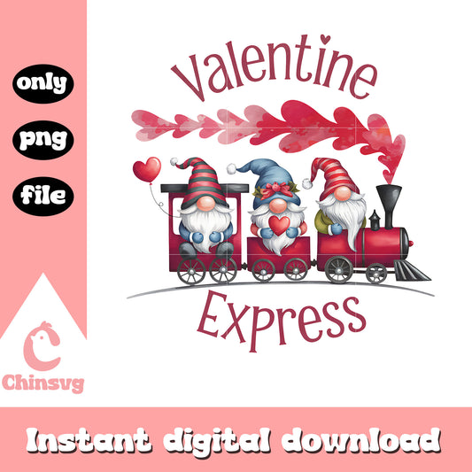 Gnome train valentine express png, Gnome png, valentine png
