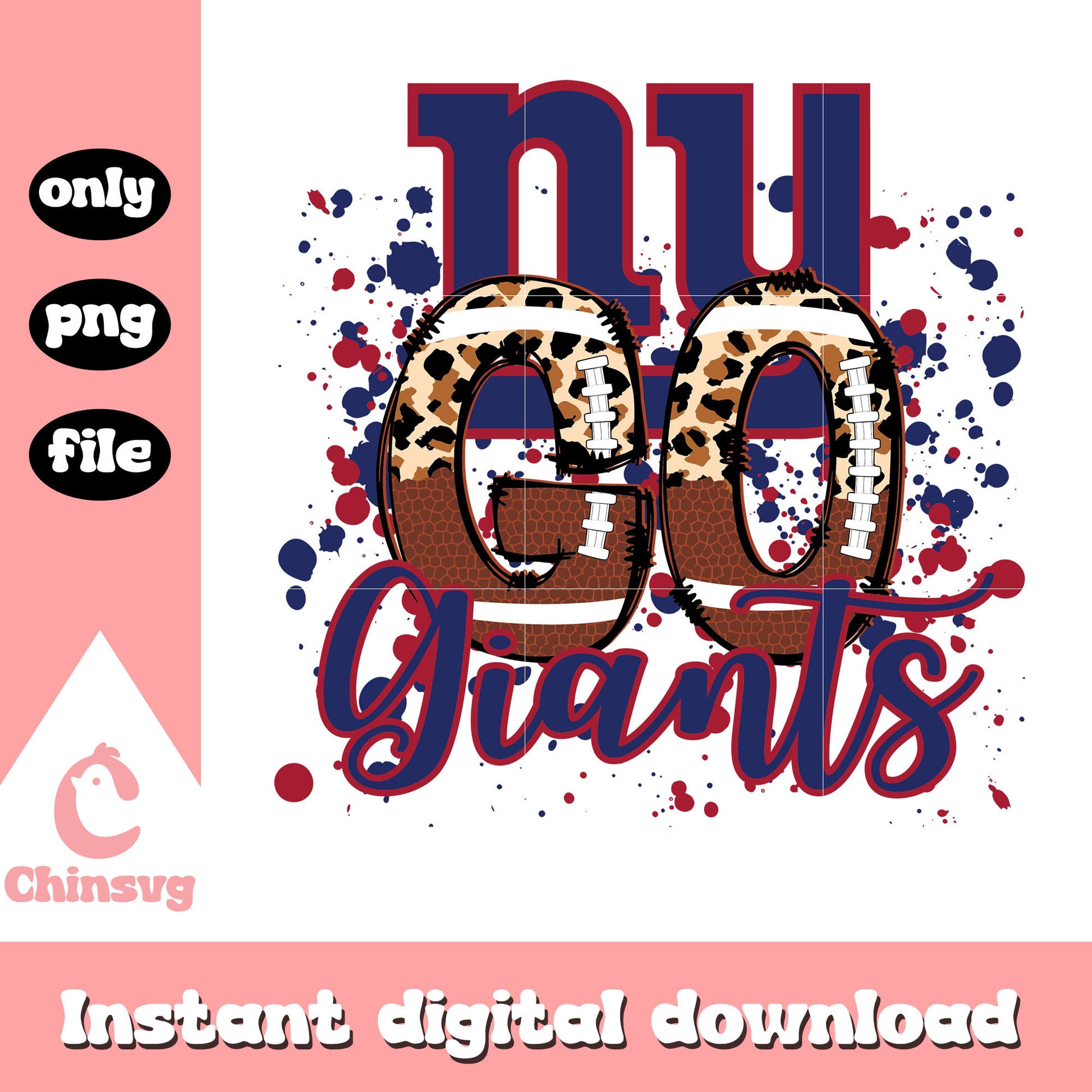 Go Giants leopard pattern logo design svg, nfl logo svg