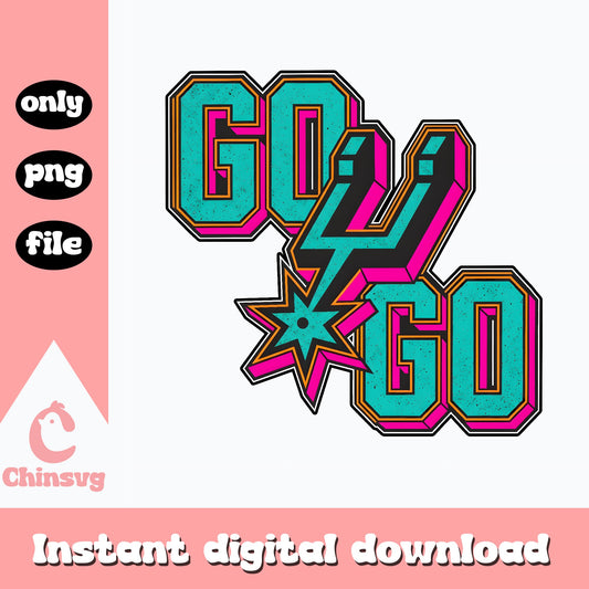 Go Go Retro Varsity Letter PNG, Cheer Spirit PNG, Game Day PNG