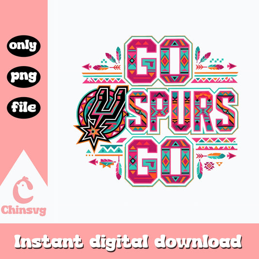 Go Spurs Go Aztec PNG, San Antonio Spurs PNG, NBA Basketball PNG